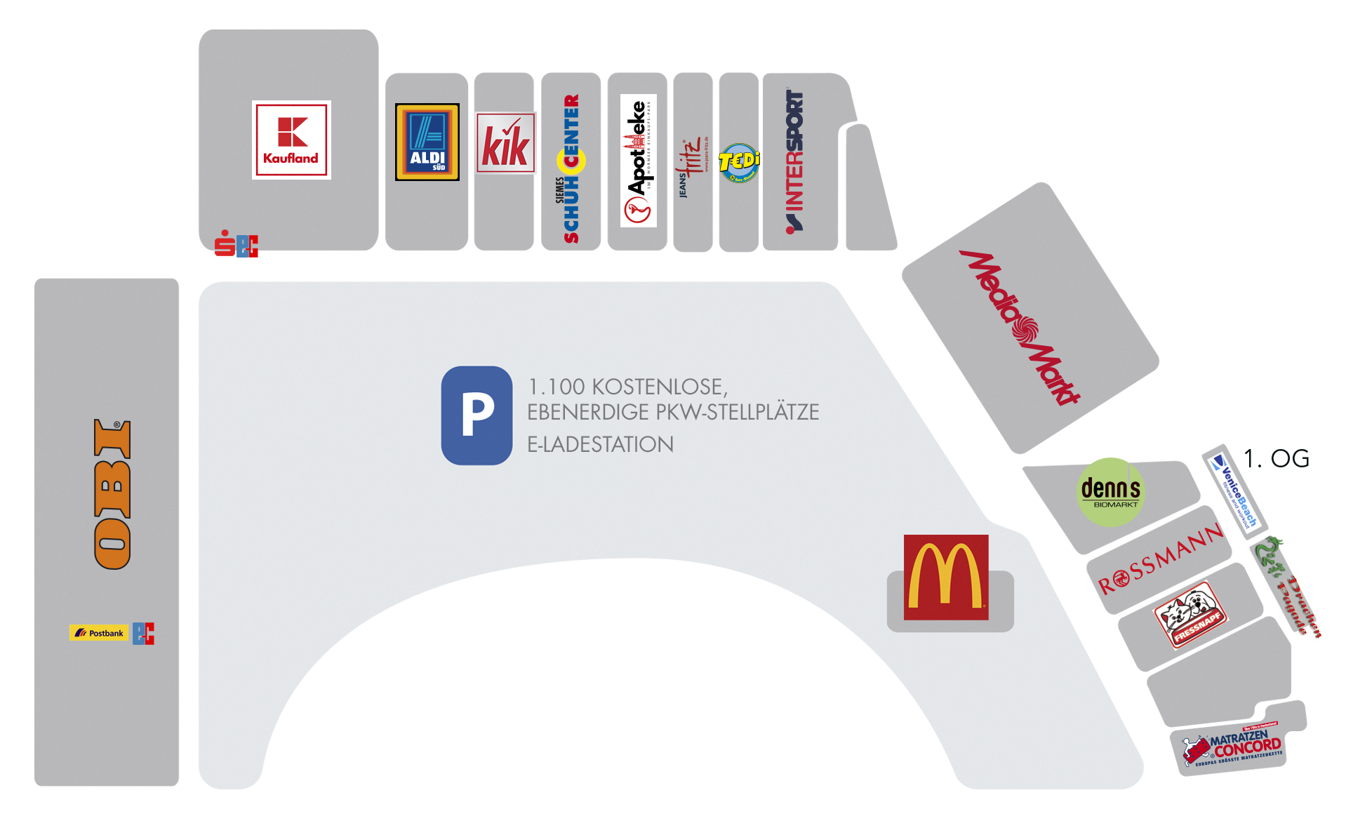 Lageplan der Geschäfte